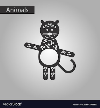 Black and white style icon leopard vector image