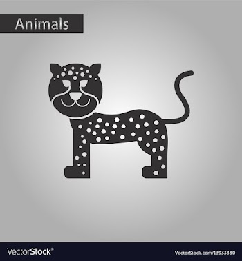 Black and white style icon leopard vector image