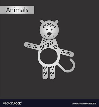Black and white style icon leopard vector image