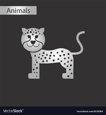 Black and white style icon leopard vector image