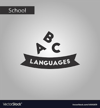 Black and white style icon letters languages vector image