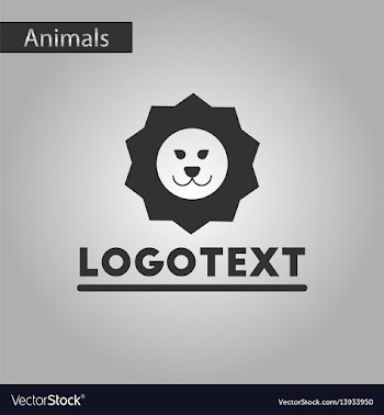 Black and white style icon lion logo vector image