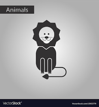 Black and white style icon lion vector image