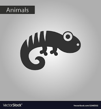 Black and white style icon lizard reptile vector image