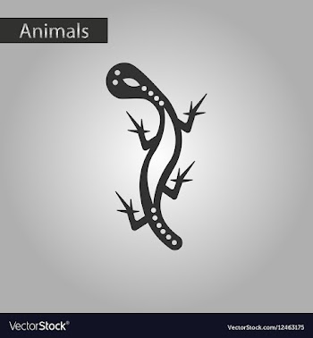 Black and white style icon lizard reptile vector image