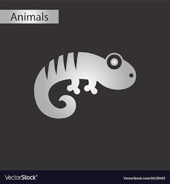 Black and white style icon lizard reptile vector image