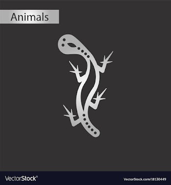 Black and white style icon lizard reptile vector image