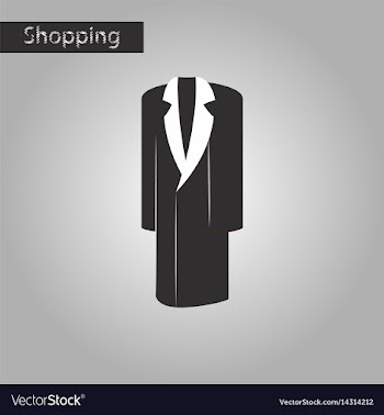 Black and white style icon mans coat vector image