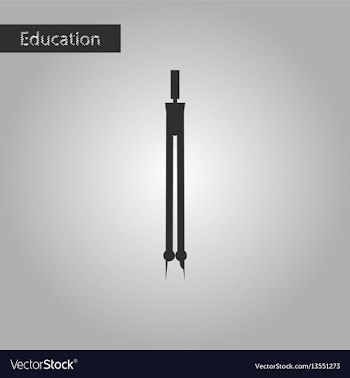 Black and white style icon math compass vector image