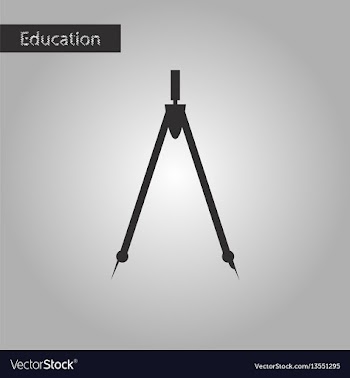 Black and white style icon math compass vector image