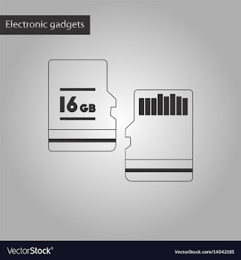 Black and white style icon micro sd vector image