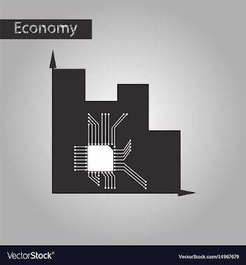 Black and white style icon microchip chart vector image