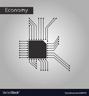 Black and white style icon microchip vector image