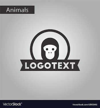 Black and white style icon monkey logo vector image
