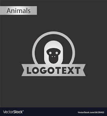 Black and white style icon monkey logo vector image
