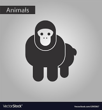 Black and white style icon monkey vector image