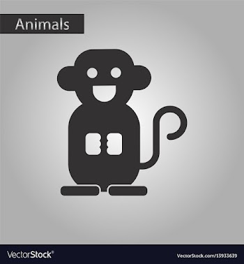 Black and white style icon monkey vector image