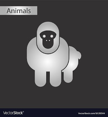 Black and white style icon monkey vector image