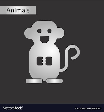 Black and white style icon monkey vector image