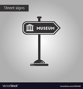 Black and white style icon museum sign vector image