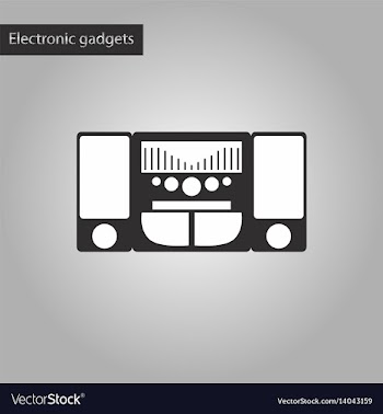 Black and white style icon music center vector image