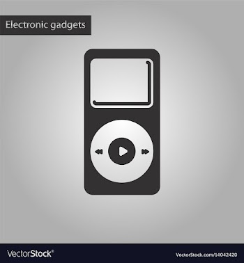 Black and white style icon music player vector image