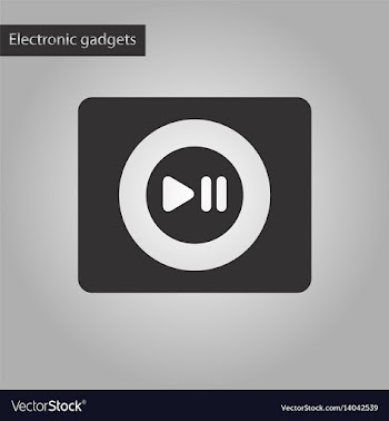 Black and white style icon music player vector image