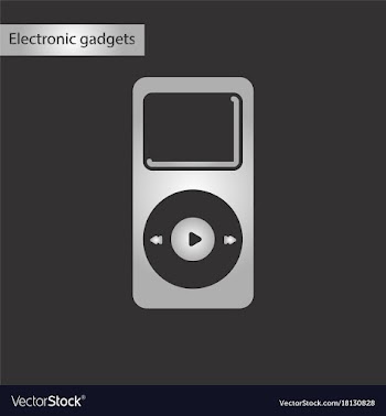 Black and white style icon music player vector image
