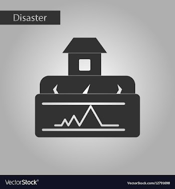 Black and white style icon natural disaster vector image