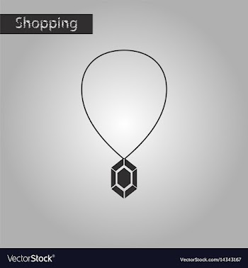 Black and white style icon necklace with precious vector image