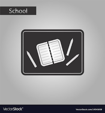Black and white style icon notebook pencil table vector image