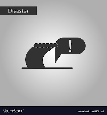 Black and white style icon ocean tsunami vector image
