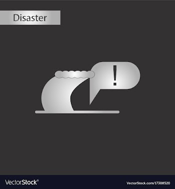 Black and white style icon ocean tsunami vector image
