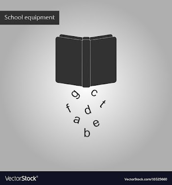 Black and white style icon of alphabet book vector image