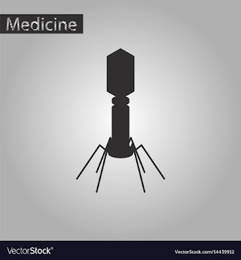Black and white style icon of bacteriophage vector image