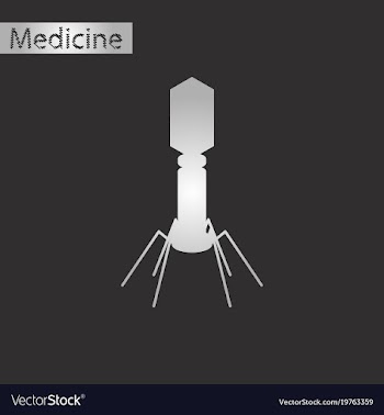 Black and white style icon of bacteriophage vector image