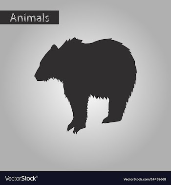 Black and white style icon of bear vector image