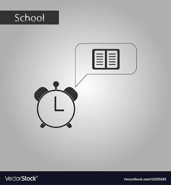 Black and white style icon of book alarm clock vector image