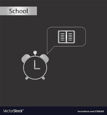 Black and white style icon of book alarm clock vector image