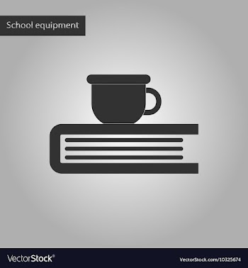 Black and white style icon of book cup vector image