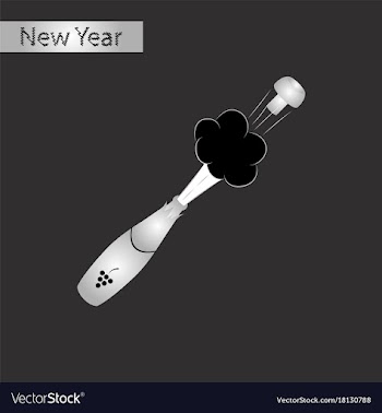 Black and white style icon of bottle champagne vector image