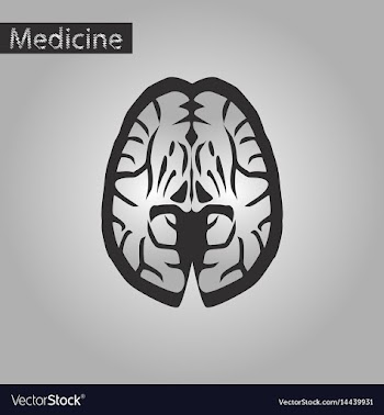 Black and white style icon of brain vector image