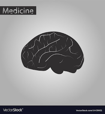 Black and white style icon of brain vector image