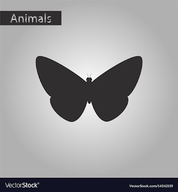 Black and white style icon of butterfly vector image