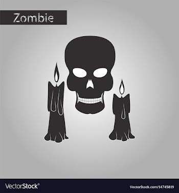 Black and white style icon of candle skull vector image
