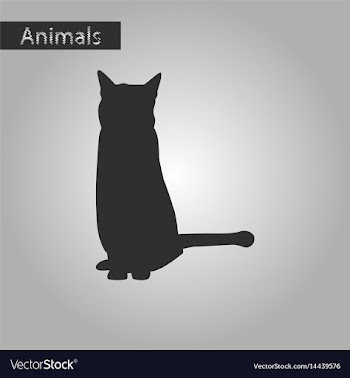 Black and white style icon of cat vector image
