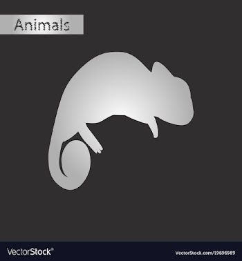 Black and white style icon of chameleon vector image