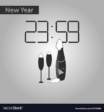 Black and white style icon of champagne christmas vector image