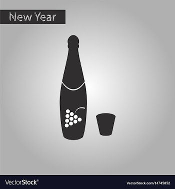 Black and white style icon of champagne vector image