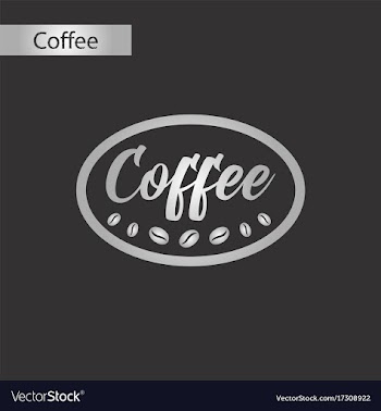 Black and white style icon of coffee logo vector image